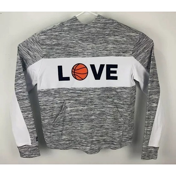 Love Basketball Gray Pull Over Hoodie Size Small - Picture 2 of 9